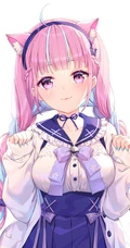 大大眼睛，带耳朵的狐狸或兔子动漫少女人物高清图片