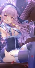 大大眼睛，带耳朵的狐狸或兔子动漫少女人物高清图片