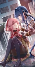 大大眼睛，带耳朵的狐狸或兔子动漫少女人物高清图片