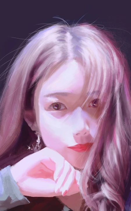 颜值美女油彩画创意手机壁纸