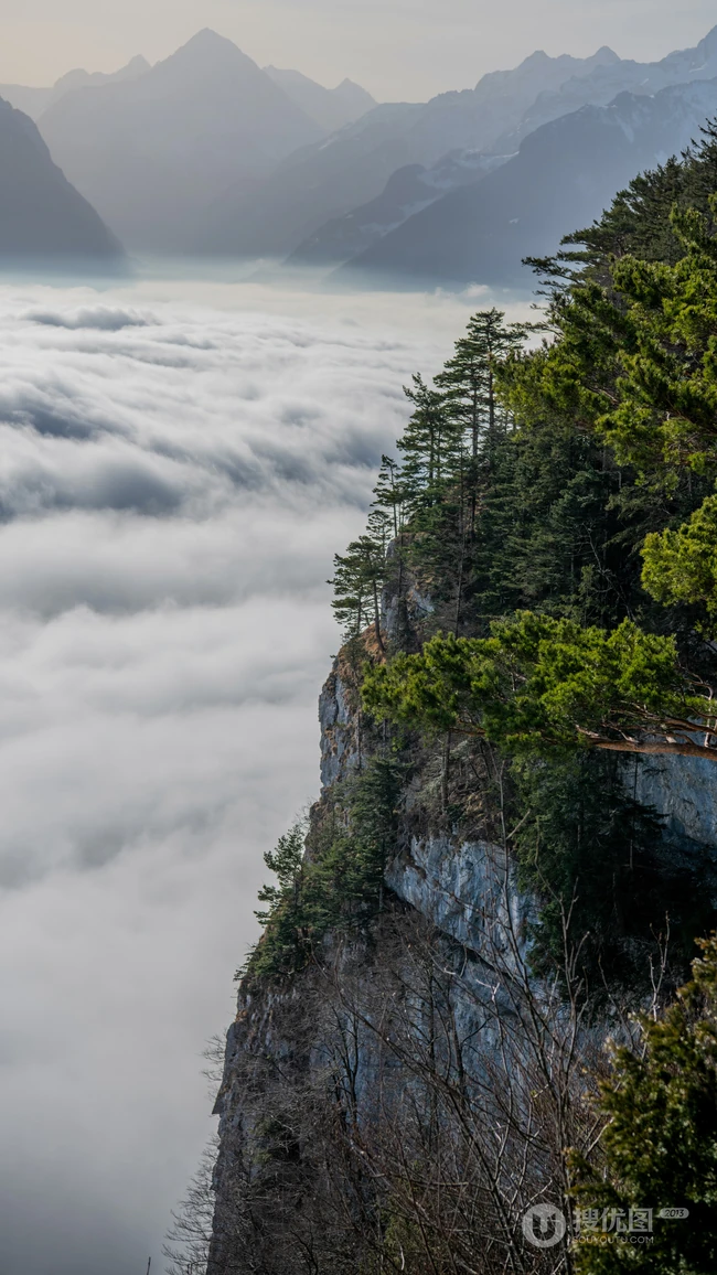 美丽的大自然云海山脉风景高清手机壁纸