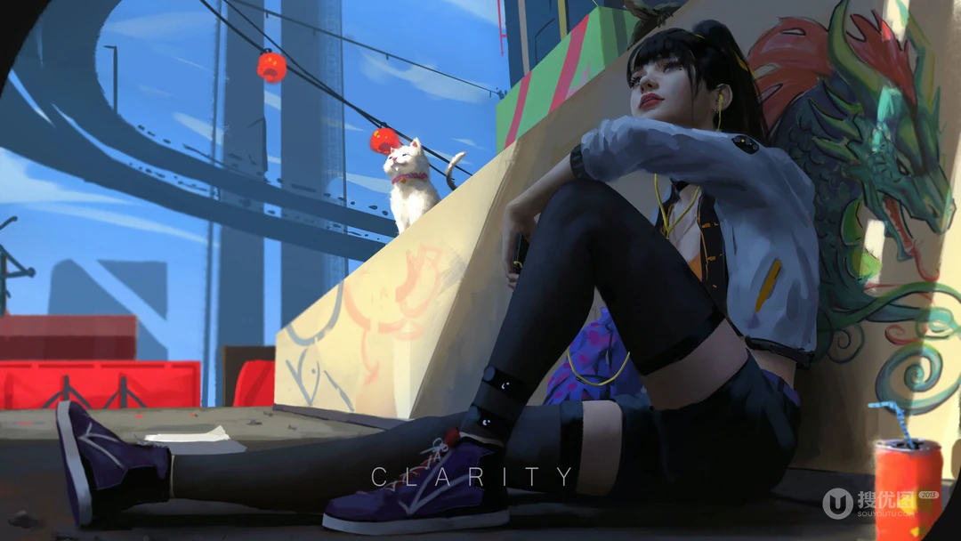 长腿黑丝袜，坐在窗台的动漫美女插画电脑壁纸下载