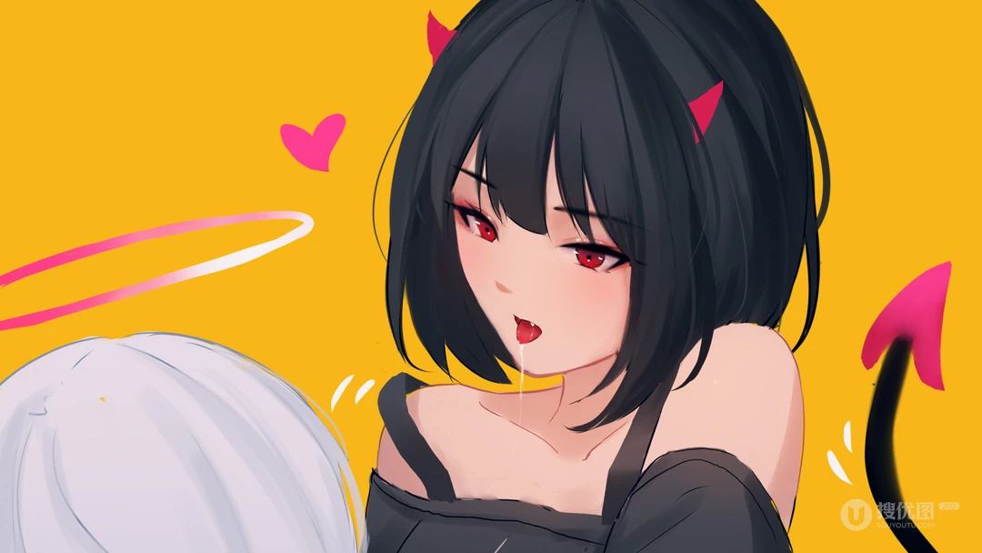 一组能勾起少女心的动漫小恶魔美少女高清桌面壁纸