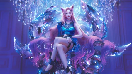 酷帅钻石皇座，LOLMV人物阿卡丽个性插画壁纸