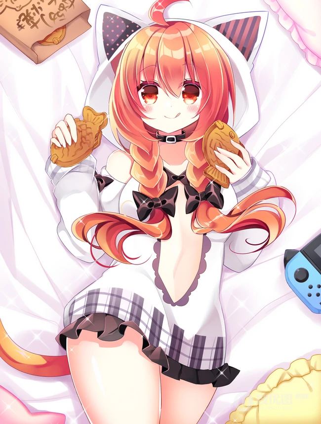 喵喵喵，你在哪里呀！穿着猫耳朵连帽卫衣的动漫少女人物插画图集