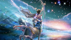 梦幻炫丽的星座插画桌面壁纸