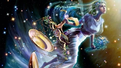 梦幻炫丽的星座插画桌面壁纸