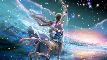 梦幻炫丽的星座插画桌面壁纸