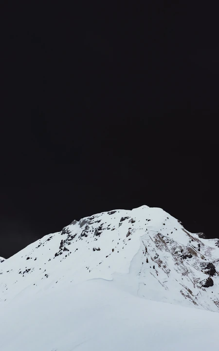 夜色星空下的雪山风景高清手机壁纸
