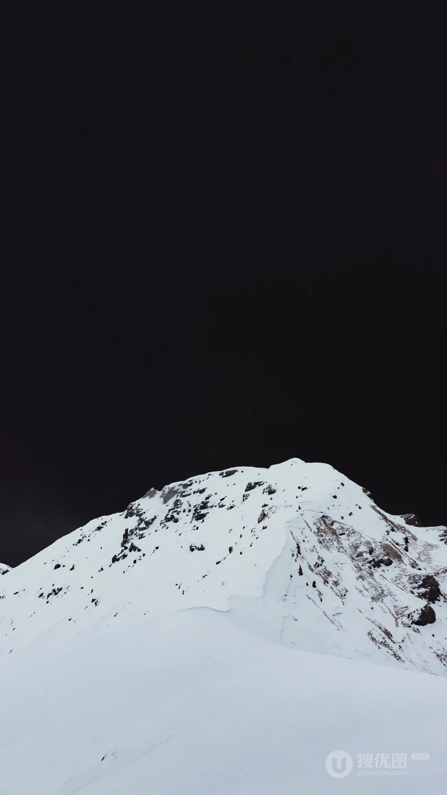 夜色星空下的雪山风景高清手机壁纸