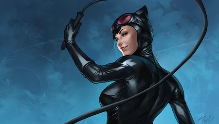 动漫手拿皮鞭的猫女个性人物插画壁纸图片
