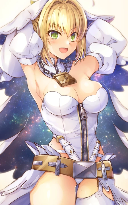 大锁项链性感的大胸动漫美女插画手机壁纸
