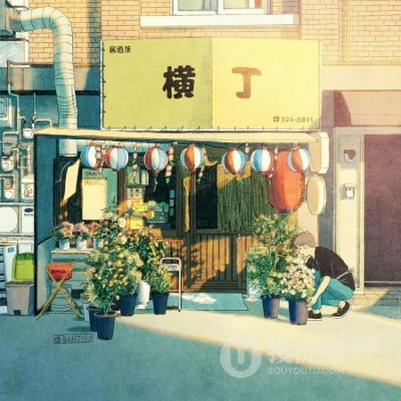 温暖的感觉，怀旧的色彩，小清新8090年代怀旧街头风插画手绘QQ头像图片