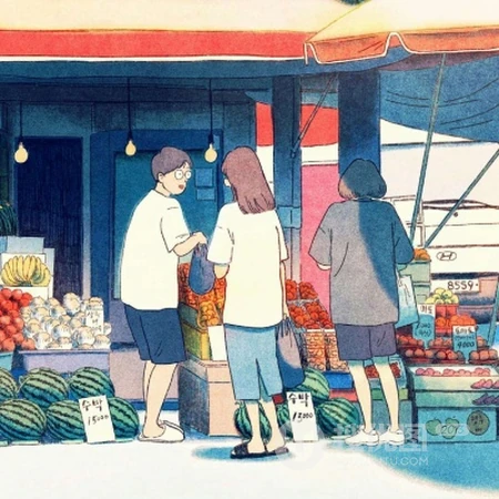 温暖的感觉，怀旧的色彩，小清新8090年代怀旧街头风插画手绘QQ头像图片