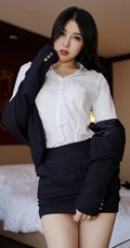 身材高挑，线条感线条高个子女生韩静安经典职业秘书OL室内写真吸睛图集