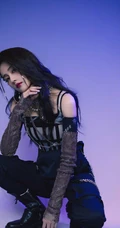 白鹿朋克风酷星钻上衣工装长裤搭配亮相双11晚会活动写真美照
