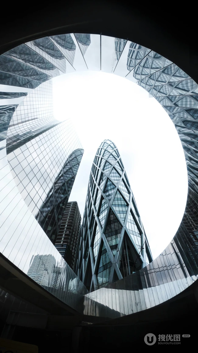 奇特的环形写字楼高层建筑高清手机壁纸