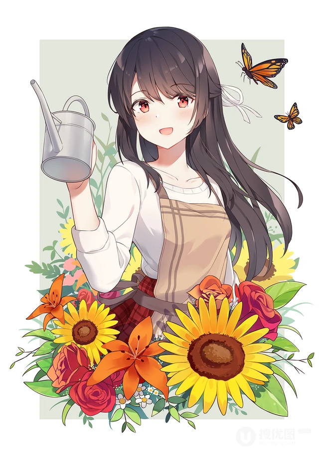 绑着公主头发型的精美二次元漂亮小姐姐超高清插画图片（杂图集）