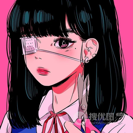粉色基调，用色精美精致的时尚，富有创意动漫少女，女生魅力插画头像图片