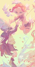 构图巧妙有意境，充满了神秘感，梦幻唯美二次元动漫人物色彩画插画图片