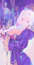 构图巧妙有意境，充满了神秘感，梦幻唯美二次元动漫人物色彩画插画图片