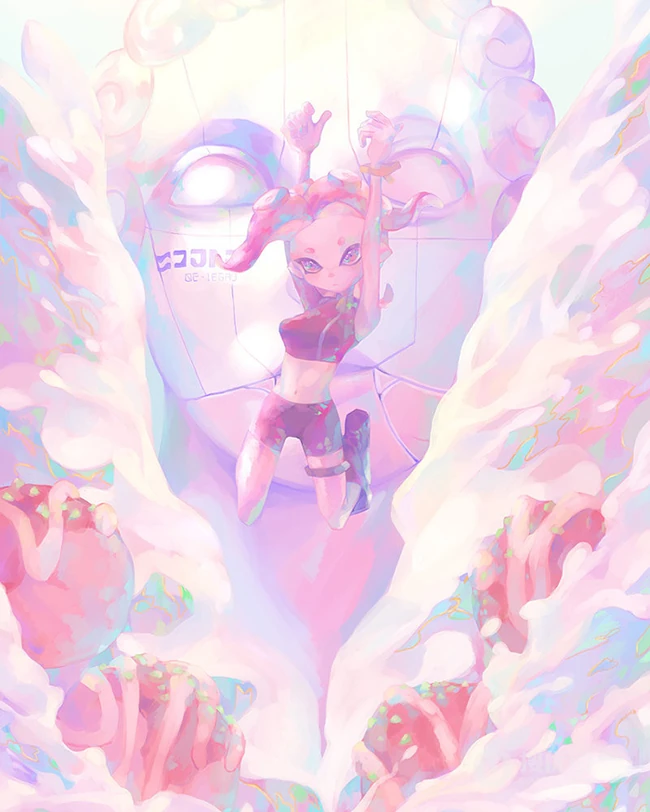 构图巧妙有意境，充满了神秘感，梦幻唯美二次元动漫人物色彩画插画图片