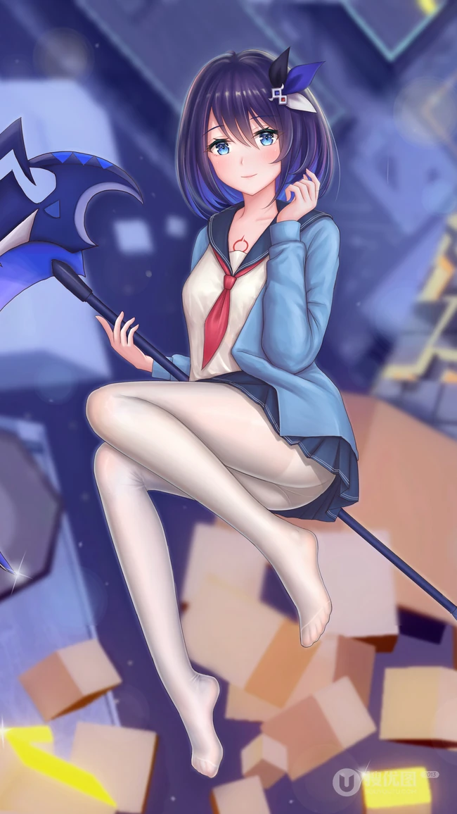 手游崩坏3，希儿&middot;芙乐艾，JK制服，水手裙手机壁纸图片