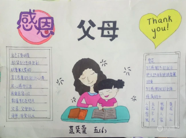 2020感恩节手抄报，小学生纯手写的简单好看感恩节手抄报设计作品图集