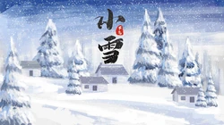 雪落纷纷，节气小雪带文字唯美高清壁纸图片