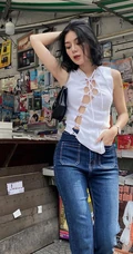 齐刘海短发发型混血女生时尚靓丽，青春动感唯美气质生活照片图集