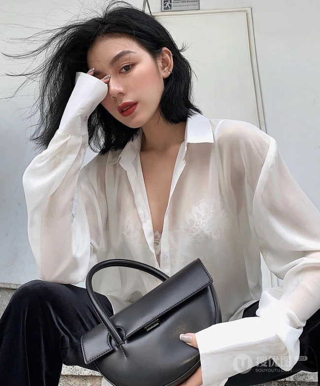 齐刘海短发发型混血女生时尚靓丽，青春动感唯美气质生活照片图集