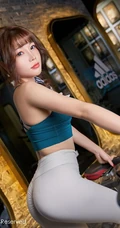 健身房里的完美线条女生芝芝Booty紧身健身衣运动裤高清气质时尚写真图集