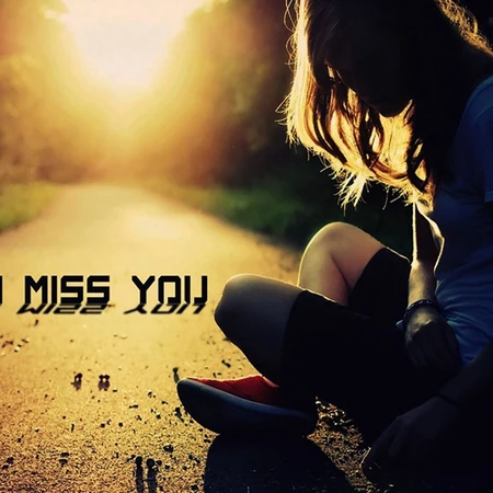 I Miss you文字图片，不同唯美图案背景中的我想你英文字母插画美图
