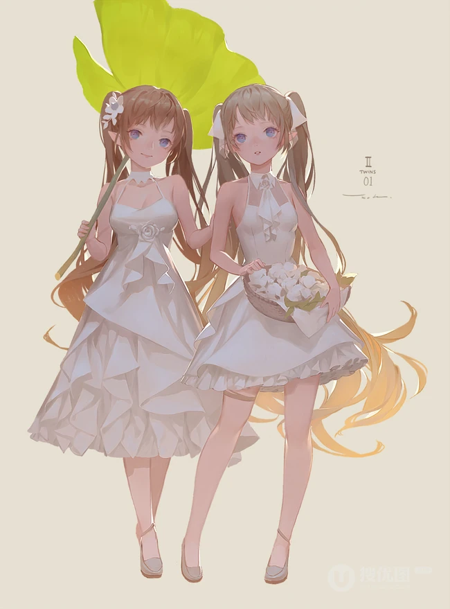 这是双胞胎吗？精美好看的二次元动漫双胞姐妹，兄妹超高清插画图集
