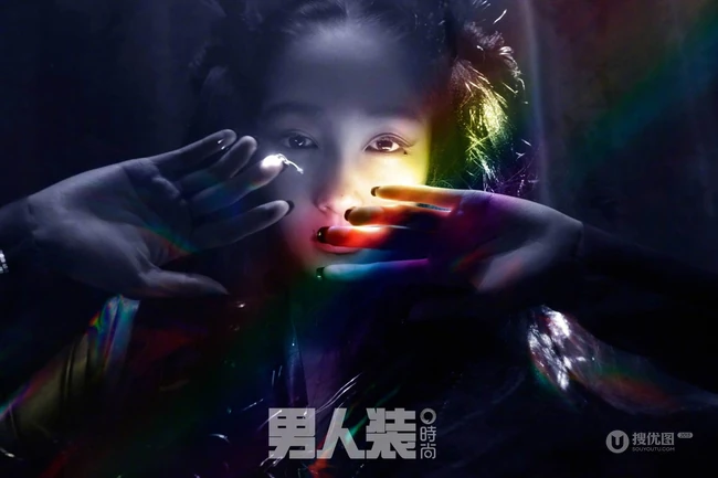关晓彤个性，炸裂，非主流造型登男人装杂志酷美写真图集