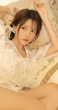 少女，暖室内，穿着白色蕾丝衣迷你短裙的大眼睛少女温暖艺术摄影高清写真