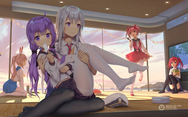 碧蓝航线气质可爱动漫袜装女生精选人物高清插画图集
