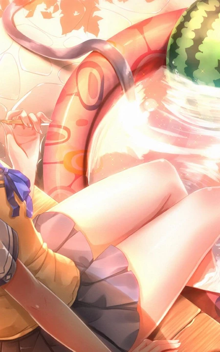 清新淡雅二次元漂亮JK制服，短裙，线条感少女精选插画图片集
