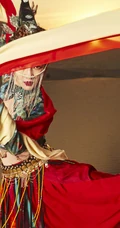孟佳手拿琵琶飞天女造型敦煌沙漠落日前唯美写真