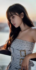 吴宣仪气质可爱礼裙连衣短裙着身，尽显美肩，锁骨，美背温柔气质写真