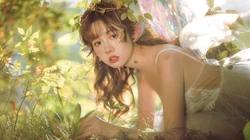 性感 林中精灵 慵懒，林木婷子艺术私房壁纸图片