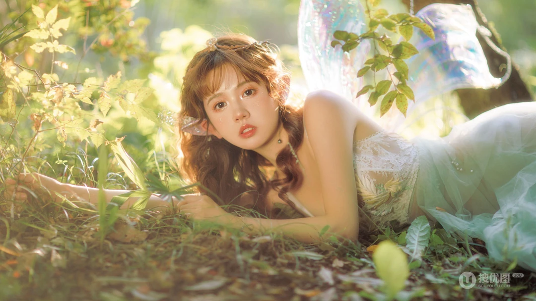 性感 林中精灵 慵懒，林木婷子艺术私房壁纸图片