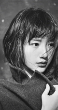 毛晓彤伤感意境唯美写真照，寒风习习，大衣护身，短发随风贴脸颊
