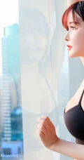 精选匀称气质白皙瑜伽少女嫩妹南初妹妹肩带礼裙衣背心短裤运动图集（二）