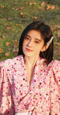 鞠婧祎小碎花印花衬衫清新清新户外写真图片
