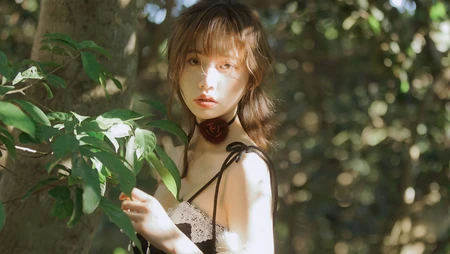美少女林木婷子 森系 户外 宛若精灵般美少女高清写真桌面壁纸图片