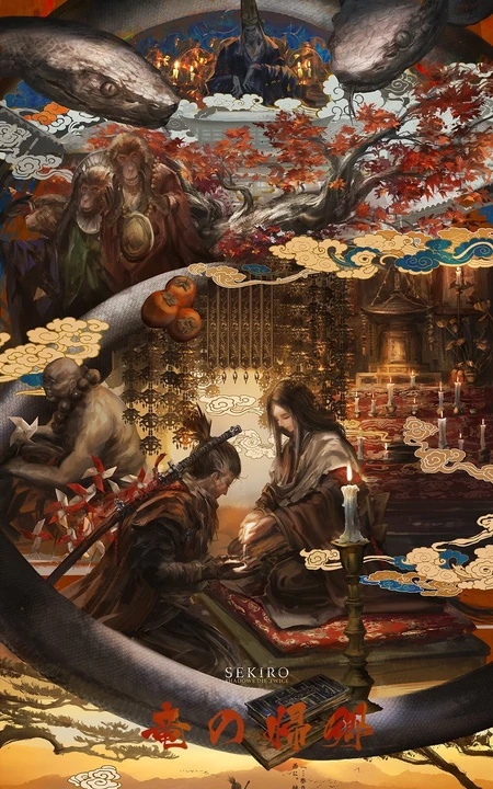 只狼 龙之归乡高清封面宣传画报游戏手机壁纸图片