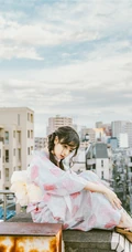 小脸蛋女生Shika小鹿鹿礼裙白衣牛仔短裤穿搭户外清新写真照片