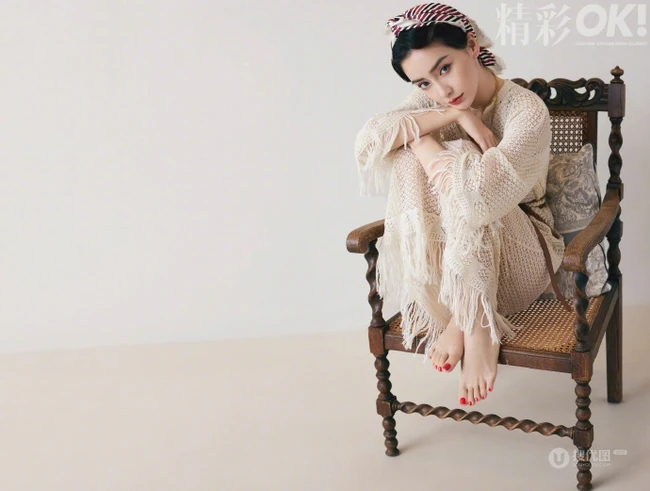 Angelababy清新动人民族风穿搭登精彩Ok杂志写真图片