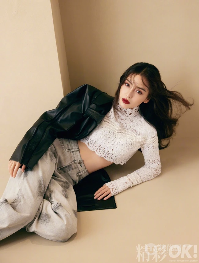 Angelababy清新动人民族风穿搭登精彩Ok杂志写真图片